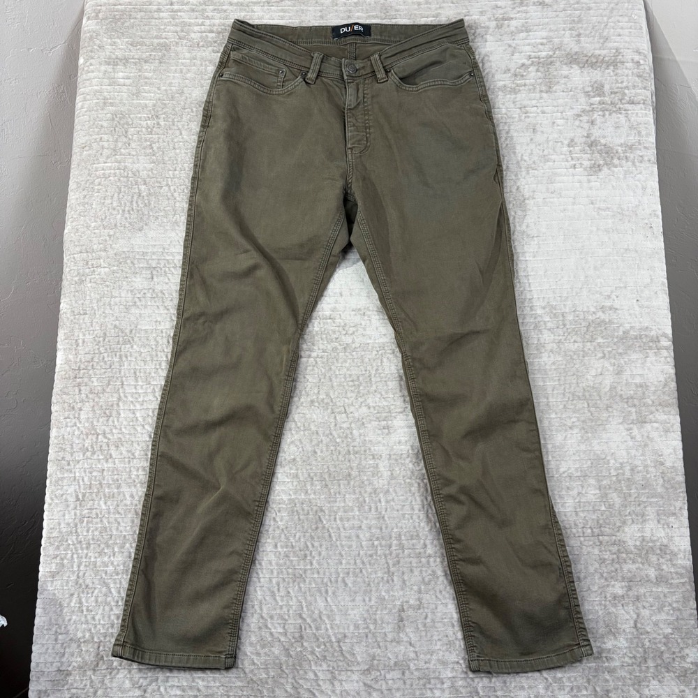 DU/ER No Sweat Pant Slim Olive Green Mens 32x32 MFNR1002 Performance Trousers